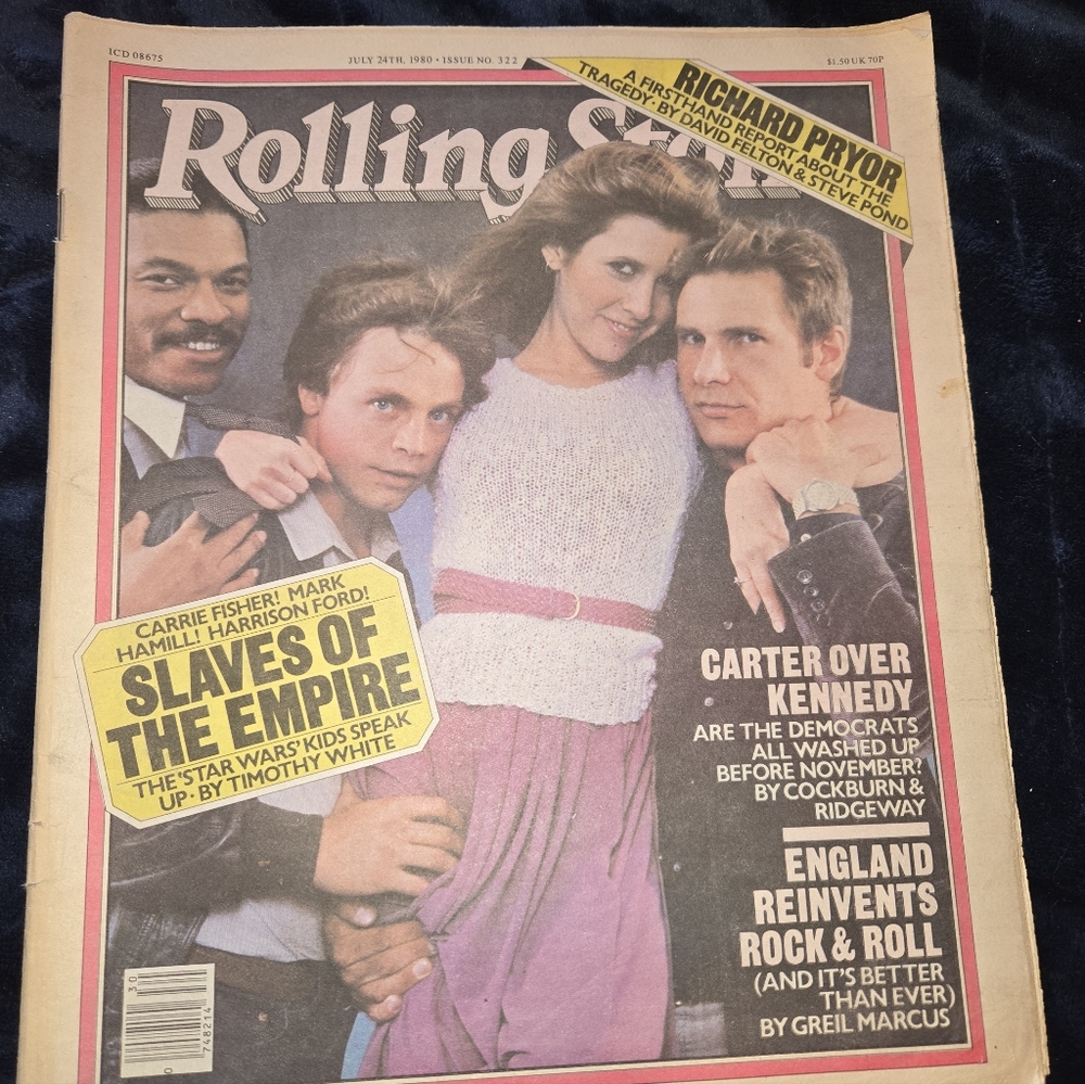 The Rolling Stones magazine lot of 2 on Star Wars celebrity characters vintage